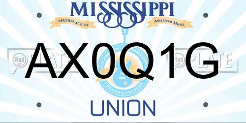 AX0Q1G Mississippi License Plate