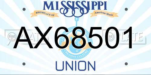 AX68501 Mississippi License Plate