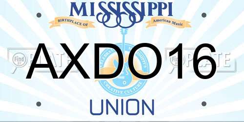 AXDO16 Mississippi License Plate