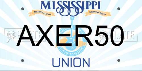 AXER50 Mississippi License Plate