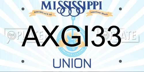 AXGI33 Mississippi License Plate