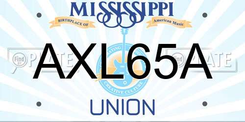 AXL65A Mississippi License Plate