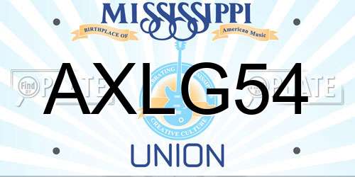 AXLG54 Mississippi License Plate