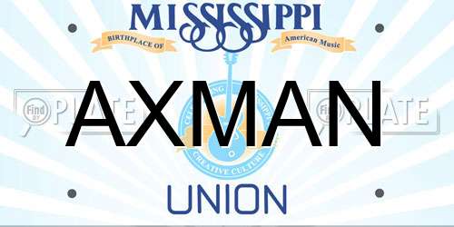 AXMAN Mississippi License Plate