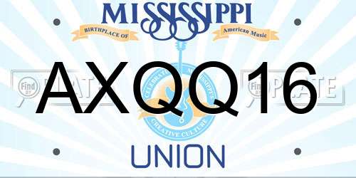 AXQQ16 Mississippi License Plate