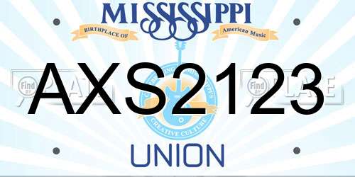 AXS2123 Mississippi License Plate