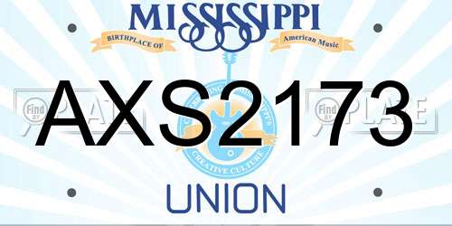 AXS2173 Mississippi License Plate