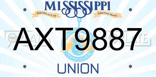 AXT9887 Mississippi License Plate
