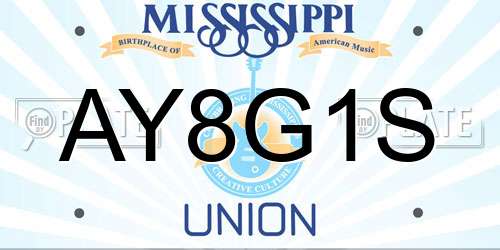 AY8G1S Mississippi License Plate