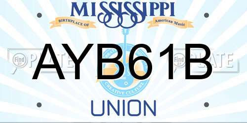 AYB61B Mississippi License Plate