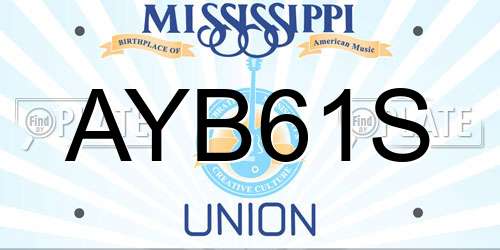 AYB61S Mississippi License Plate