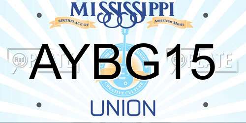 AYBG15 Mississippi License Plate