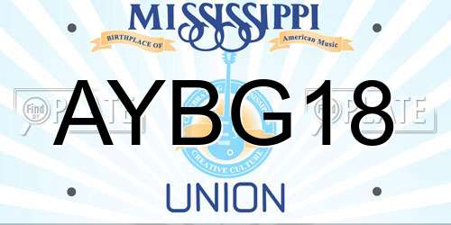 AYBG18 Mississippi License Plate