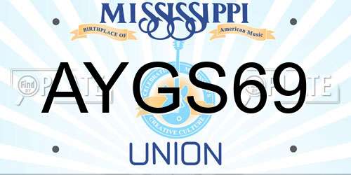 AYGS69 Mississippi License Plate