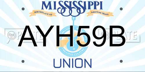 AYH59B Mississippi License Plate