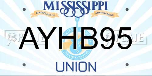 AYHB95 Mississippi License Plate