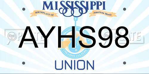 AYHS98 Mississippi License Plate