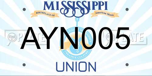 AYN005 Mississippi License Plate