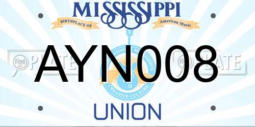 AYN008 Mississippi License Plate
