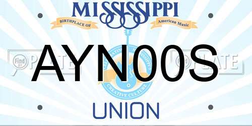 AYN00S Mississippi License Plate