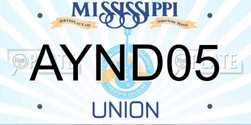 AYND05 Mississippi License Plate