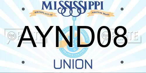 AYND08 Mississippi License Plate