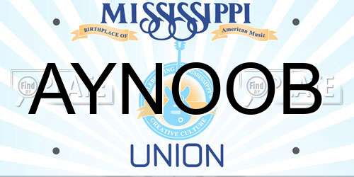 AYNOOB Mississippi License Plate