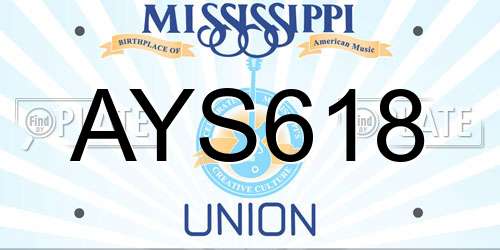 AYS618 Mississippi License Plate