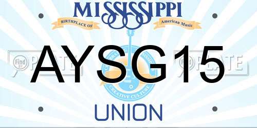 AYSG15 Mississippi License Plate