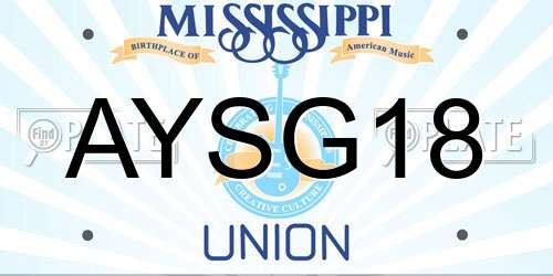 AYSG18 Mississippi License Plate