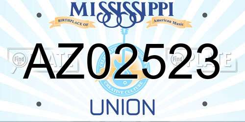 AZ02523 Mississippi License Plate