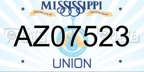 AZ07523 Mississippi License Plate