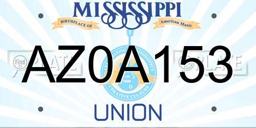 AZ0A153 Mississippi License Plate