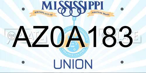 AZ0A183 Mississippi License Plate