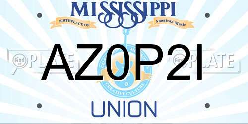 AZ0P2I Mississippi License Plate