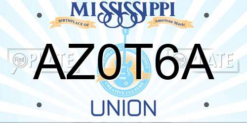AZ0T6A Mississippi License Plate