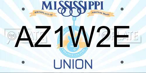 AZ1W2E Mississippi License Plate