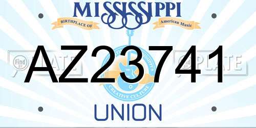 AZ23741 Mississippi License Plate