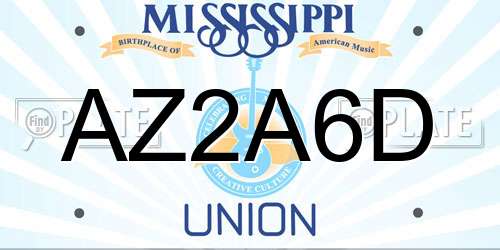 AZ2A6D Mississippi License Plate