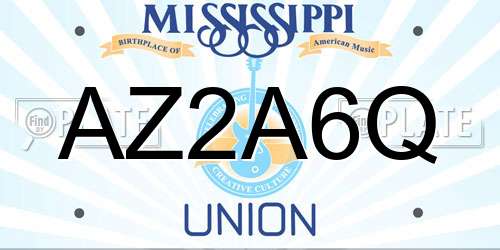 AZ2A6Q Mississippi License Plate