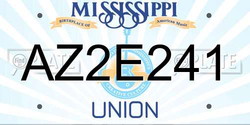AZ2E241 Mississippi License Plate