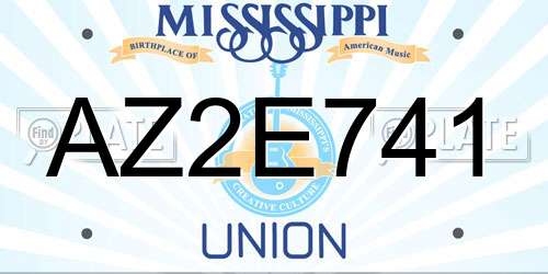 AZ2E741 Mississippi License Plate