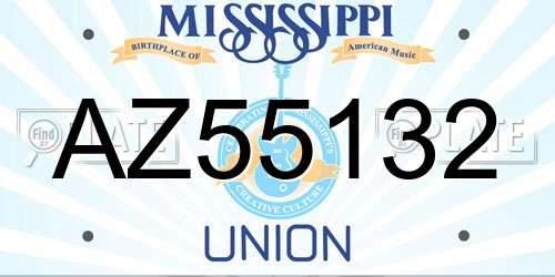 AZ55132 Mississippi License Plate