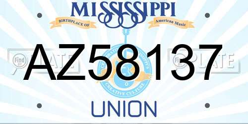 AZ58137 Mississippi License Plate