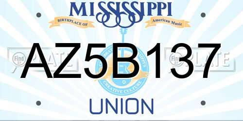 AZ5B137 Mississippi License Plate
