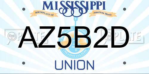 AZ5B2D Mississippi License Plate