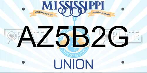 AZ5B2G Mississippi License Plate