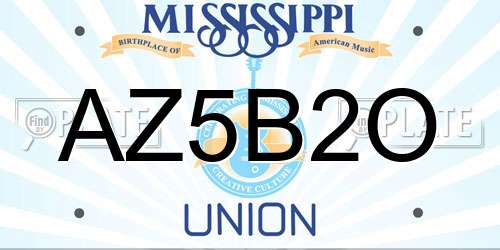 AZ5B2O Mississippi License Plate