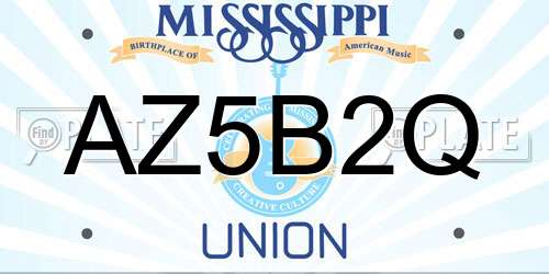AZ5B2Q Mississippi License Plate
