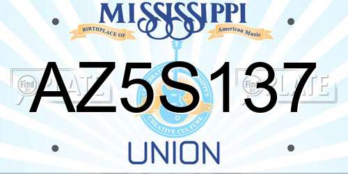 AZ5S137 Mississippi License Plate